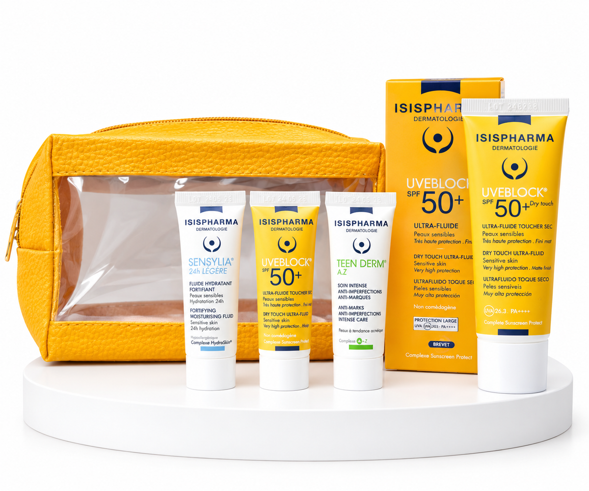 Bundle PACK Ecran Solaire Isispharma 40ml + 3 echantillons + Trousse
